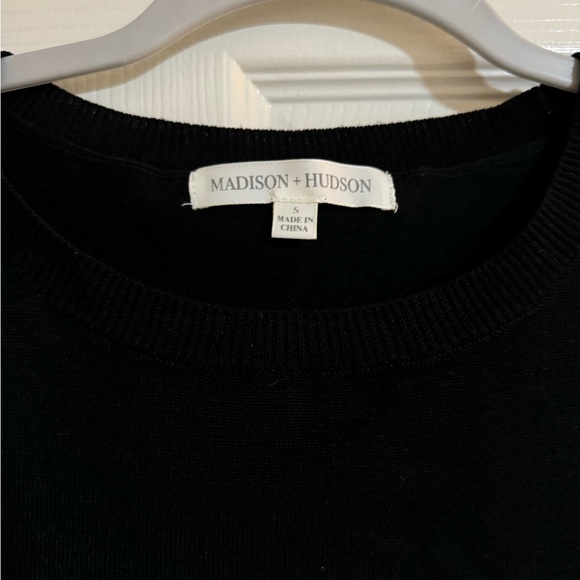 Madison + Hudson Long-Sleeve Shiny Sleeve Sweater Top - Picture 2 of 4